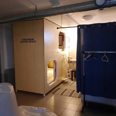 Hostel Sleeping Capsule In A Shared Odense